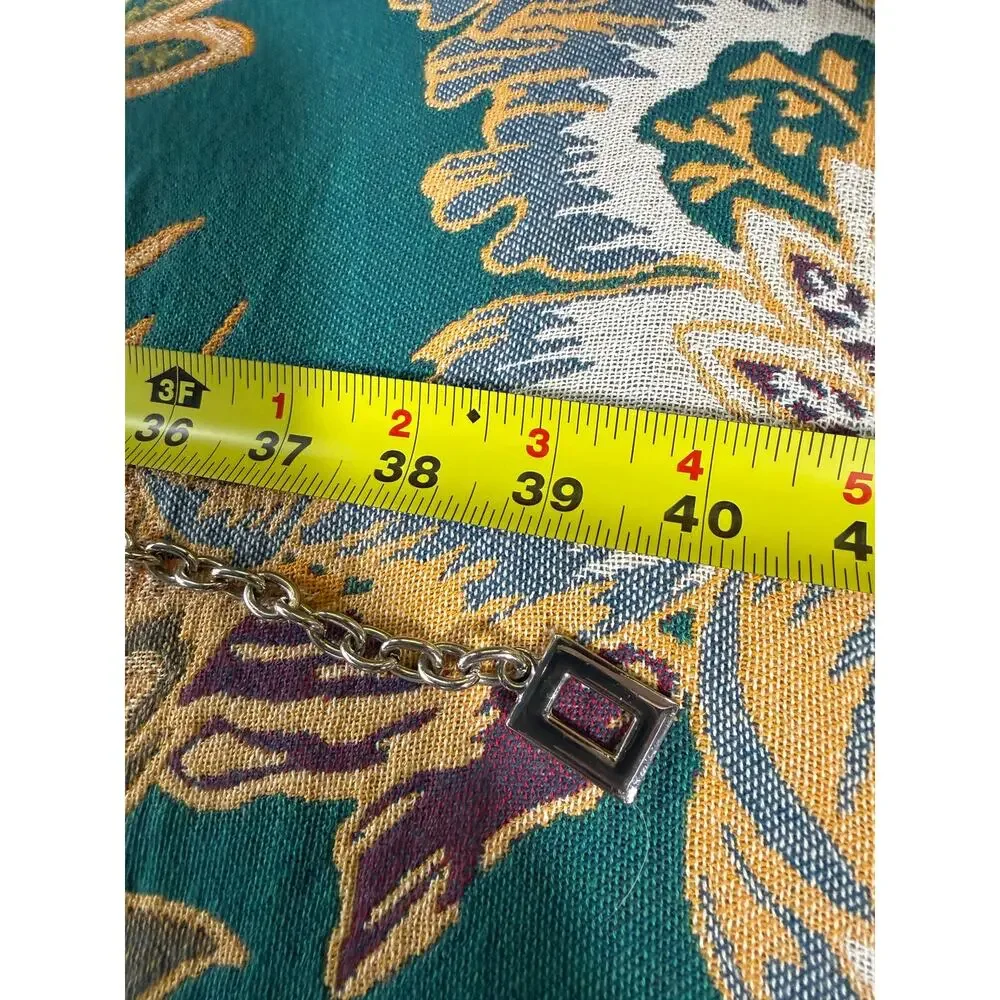 Y2K vintage geometric silver-tone metal chain link waist belt retro boho 2000s